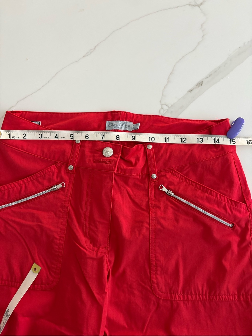 Daily Women's Red Zipper Pocket Shorts